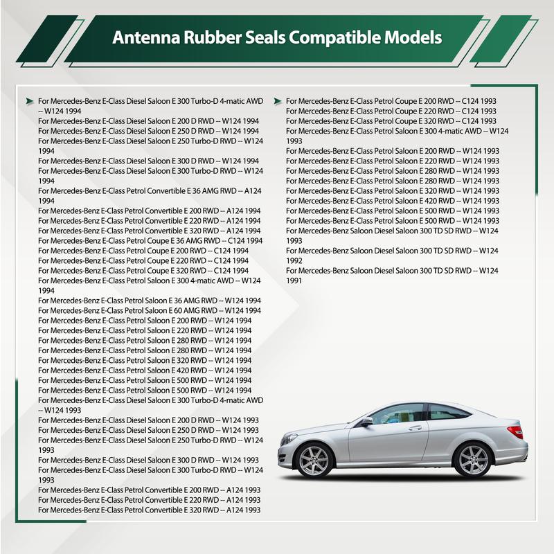 Antennenfuß-Gummidichtung, Teile, Tülle, Antenne A1248270898 A1248270798 für Mercedes-Benz E-Klasse W124 A124 C124 Limousine Coupé
