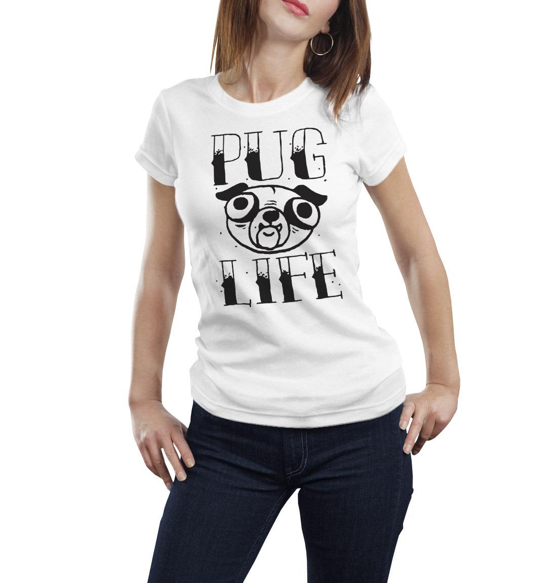 Pug T-Shirt Mens Womens Tees Top  Pug life S