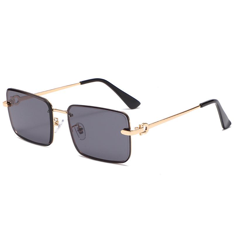 New Metal Small Sunglasses Women Men Rectangle Trendy Vintage Brand Designer Hip Hop Square Sun Glasses Female Eyewear Uv400