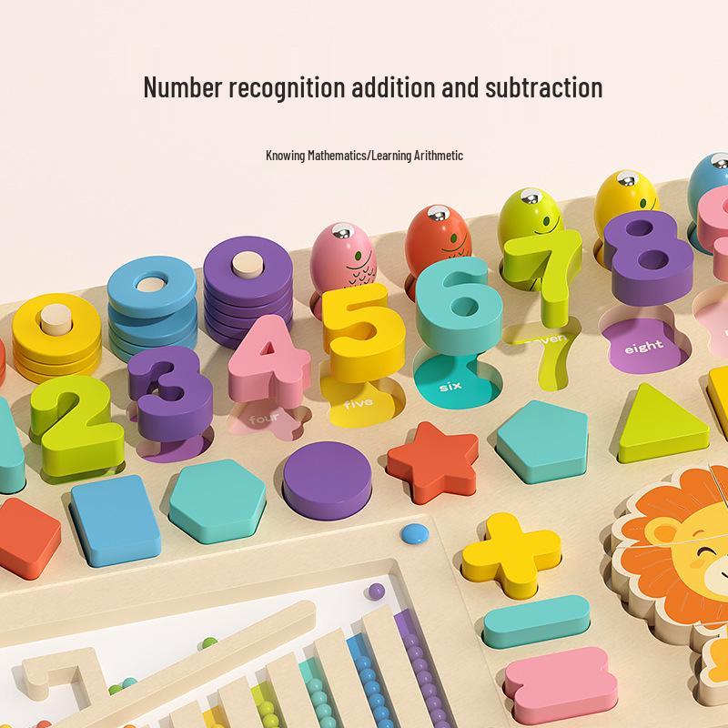 Montessori Wooden Puzzle Board for Toddlers Aged 1-3: Early Education Building Blocks Toy