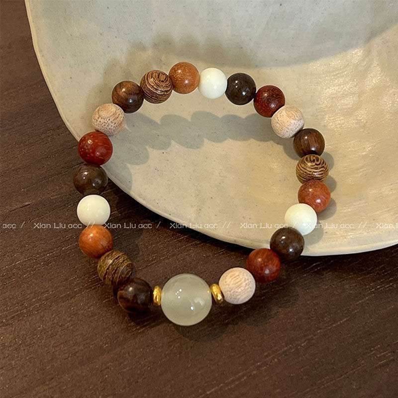 Andalwood Multi-pearl Bracelet Women' New Ethnic Tyle Beaded Jewel Ancient Tyle Zen Bracelet Men
