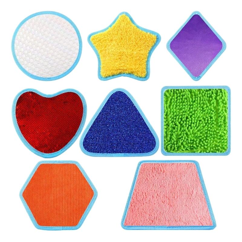 

Pack of 8 Fabric Sensory Play Mats Early Learning Toys Autism Therapy Tool Featuring Multiple Textures and Colors 1