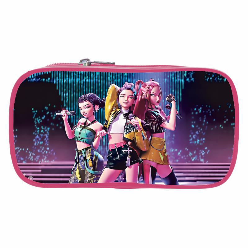 Vlastní růžový K-Pop Dívčí pouzdro na tužky Lovce démonů pro žáky základní školy