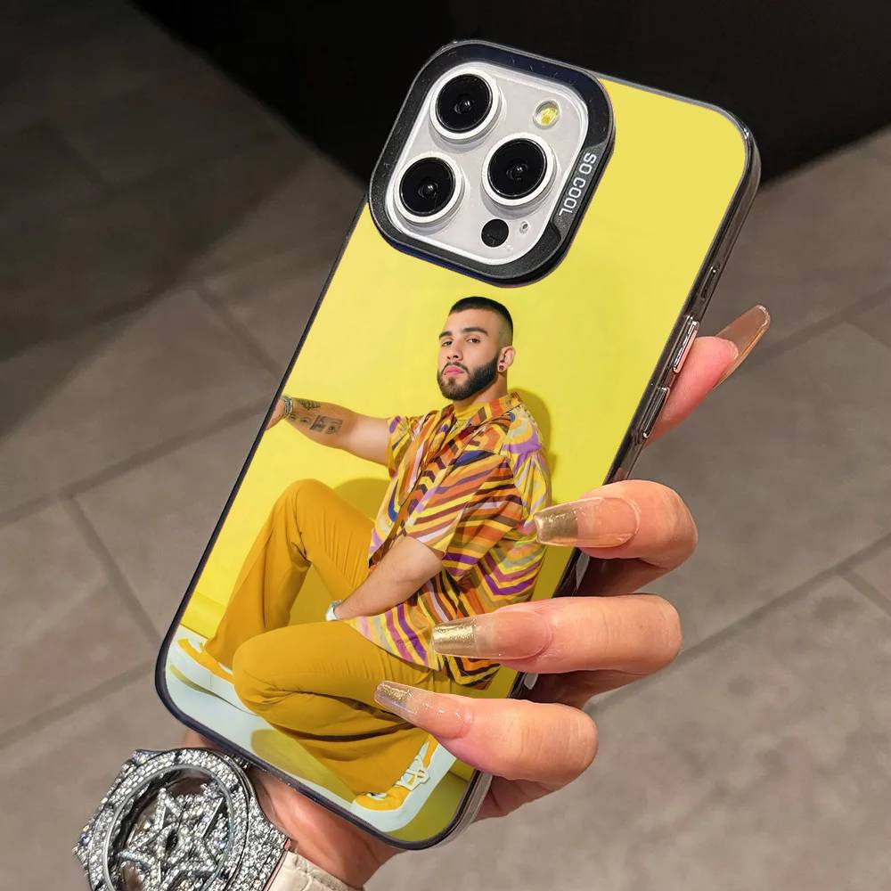 M-Maluma Pelon  Phone Case For iPhone 17,16,15,14,13,12,11 Plus,Pro Max,XS,Colored Silver Plated Inside Cover iPhone14