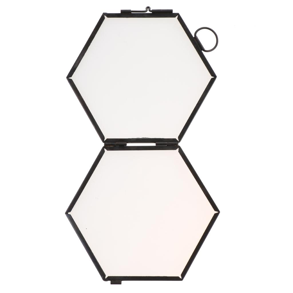 Glass Photo Frame Hexagonal Hanging Picture Holder for Modern Home Decoration Wall Display