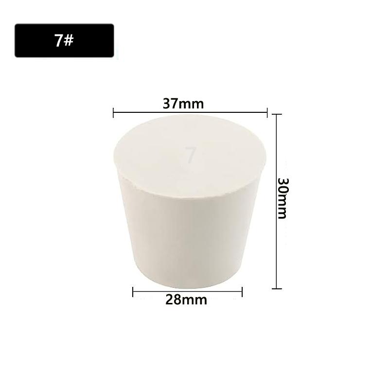 1~26pcs Lab Rubber Stoppers Solids White Tapered Plugs for Chemistry Flask Test Tube Alkali-Resistant Sealing Bungs 7