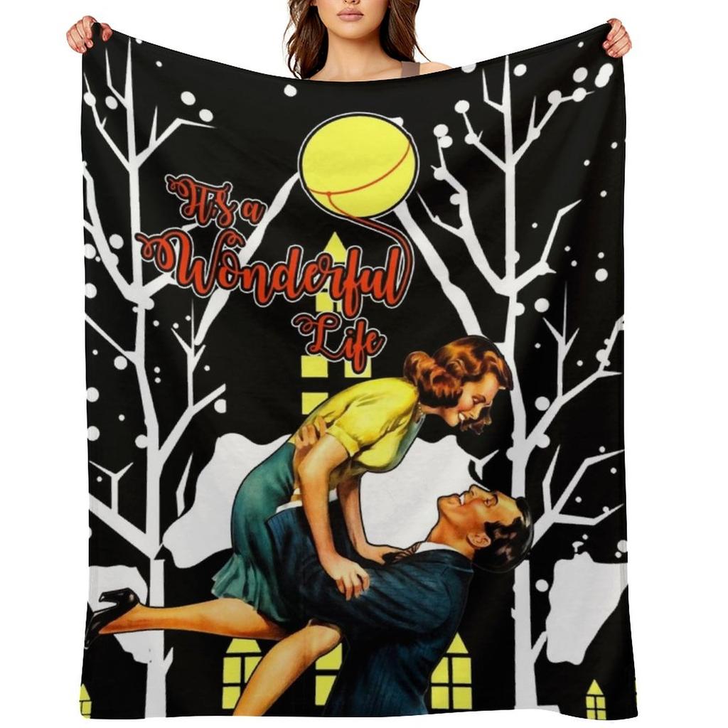 It's A Wonderful Life - Christmas Movie Every Time A Bell Rings Vintage Gift Throw Blanket Winter beds for babies Blankets