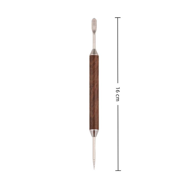 Coffee Latte Art Needle Stainless Steel Exquisite Professional Crochet Hook Pear Wood Carved Flower Needle Italian Coffee