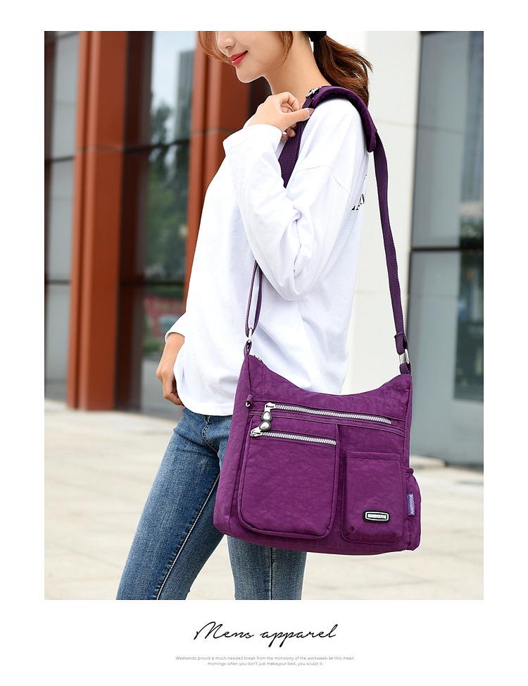 Stylish Water-Repellent Nylon Canvas Crossbody Bag for Women