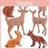 Hand-painted Simulation Of Animal Reindeer Squirrel Red Fox Model Set For Collectors