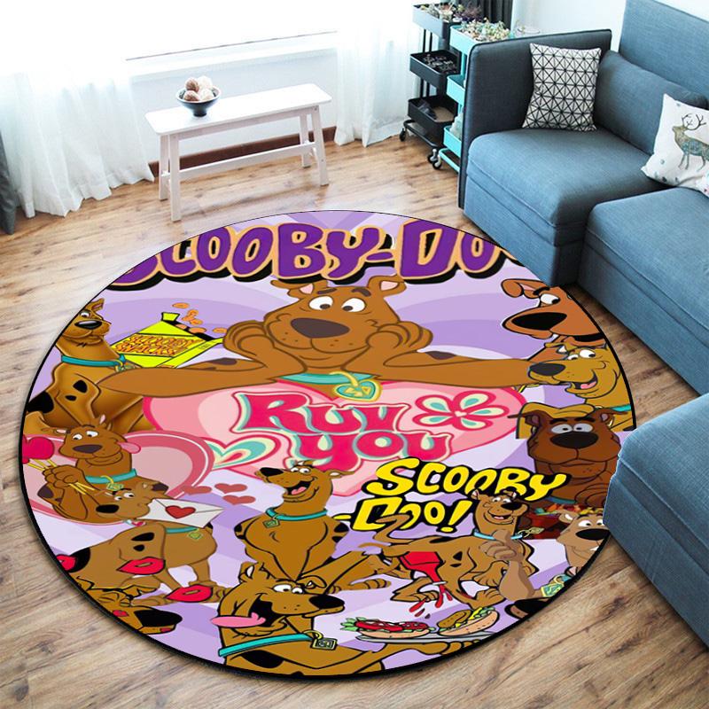 Halloween supernatural comedy adventure movie Scooby-Doo Round Carpet Soft Home Decoration Corridor Table and Chair Anti slip Outdoor Floor Mat rug 2