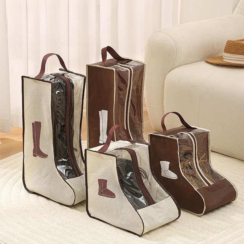 1pc Waterproof Shoe Storage Bag Portable Dustproof High Heels Short Boots Long Shoe Zipper Pouch Moisture-proof Home Organize
