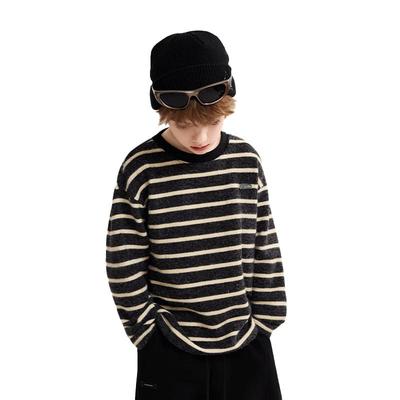 ASK JUNIOR Gestreiftes Langarm-T-Shirt für Jungen