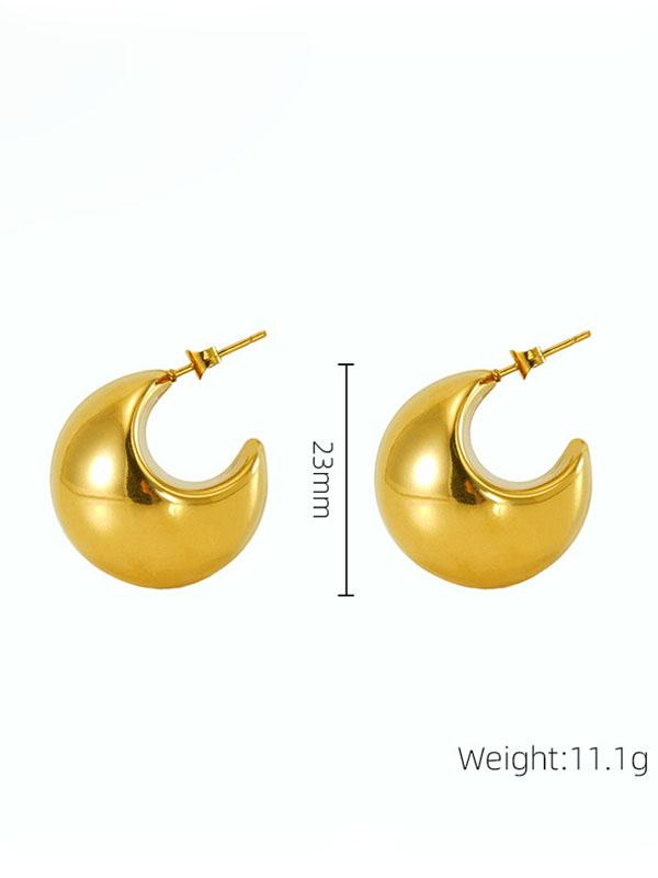 Minimalist Chunky Teardrop Hoop Earrings 18K Gold Plated Stainless Steel Bold Water Drop Earrings for Women Tarnish Free Jewelry