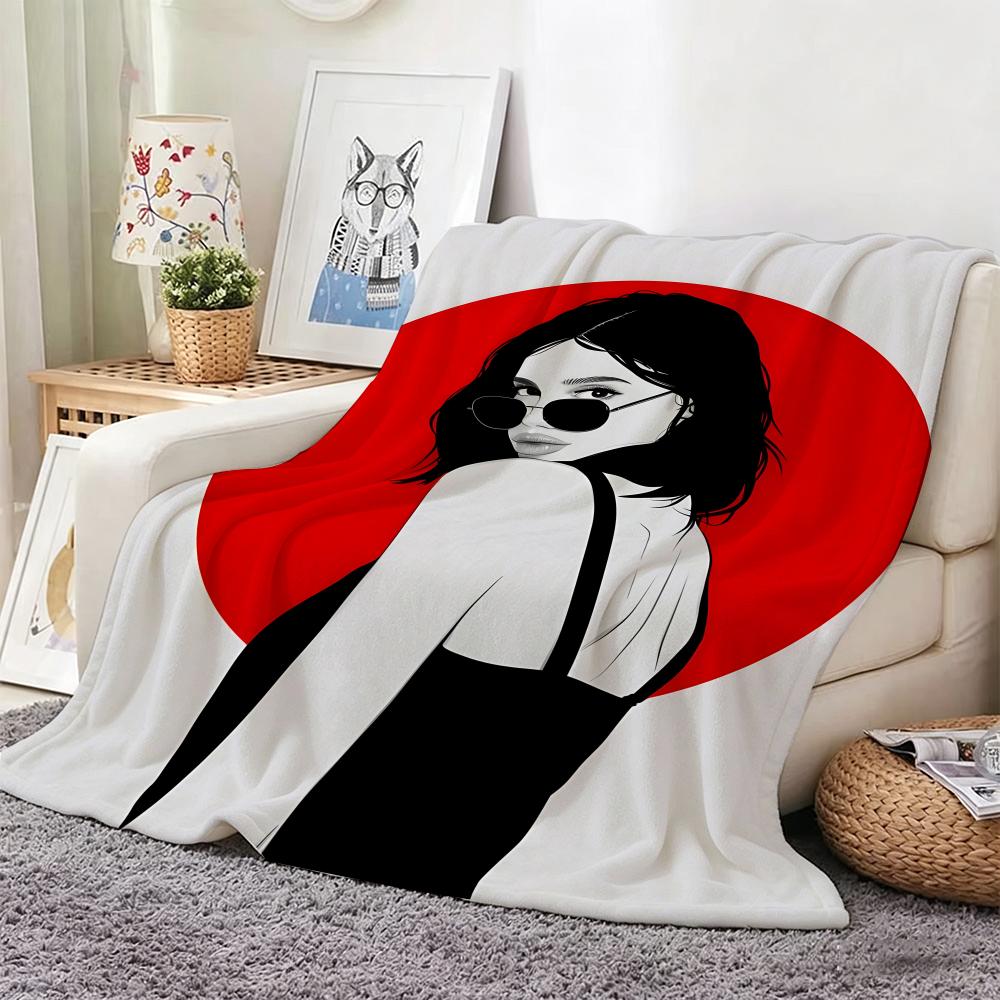 Artistic Pattern G-Girl in sunglasses Throw Soft Warm Throw Blanket for Bedroom Living Room Bed Travel Camping Picnic Gift