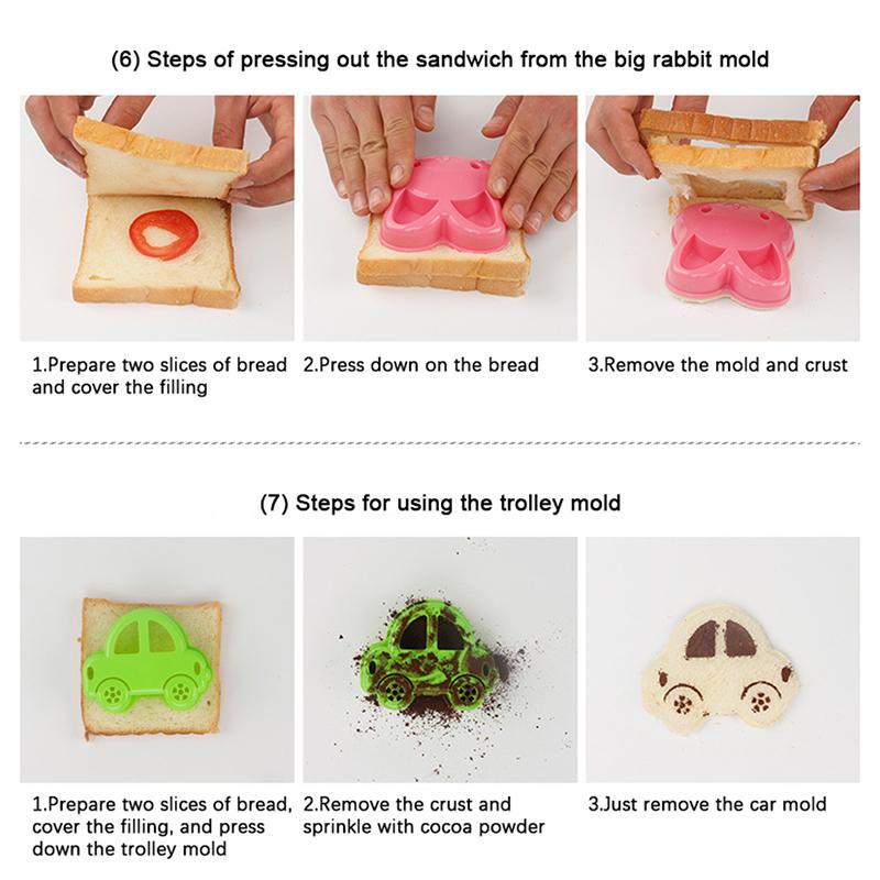 Teddy Bear Sandwich Mold Bento Lunch Sandwich Bread Mold Cutters Shapers Maker