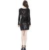 Women's Deep V Sexy Nightclub Geometric Sequin Dress Long Sleeve Dress Bead Piece Embroidered Dress