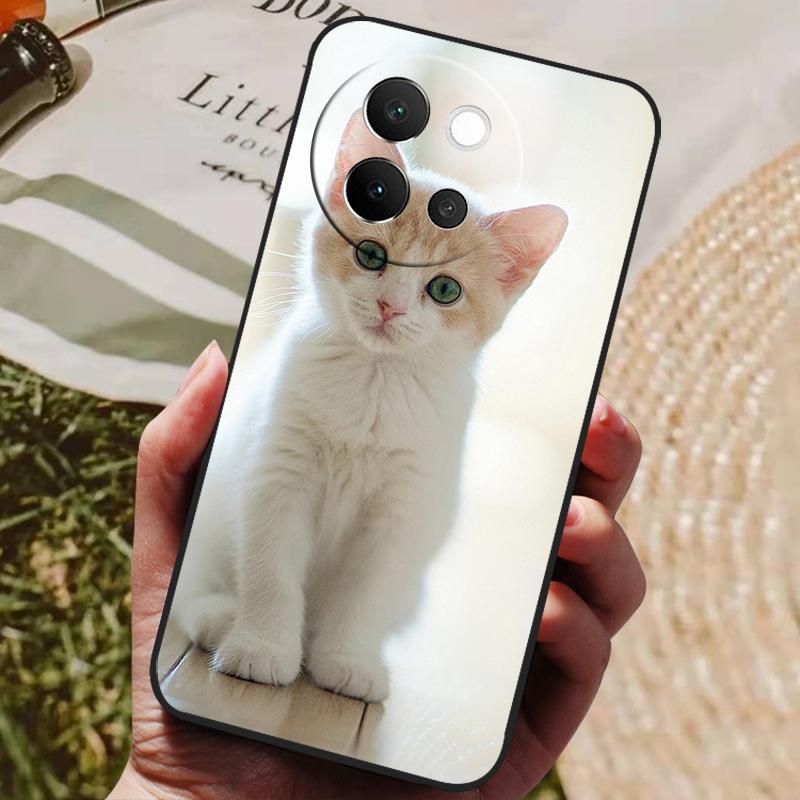 For VIVO V40 Lite 5G Case Soft Silicone Cover Black Bumper TPU For Vivo V40 Lite 5G Phone Cases V40Lite Shockproof Back Covers