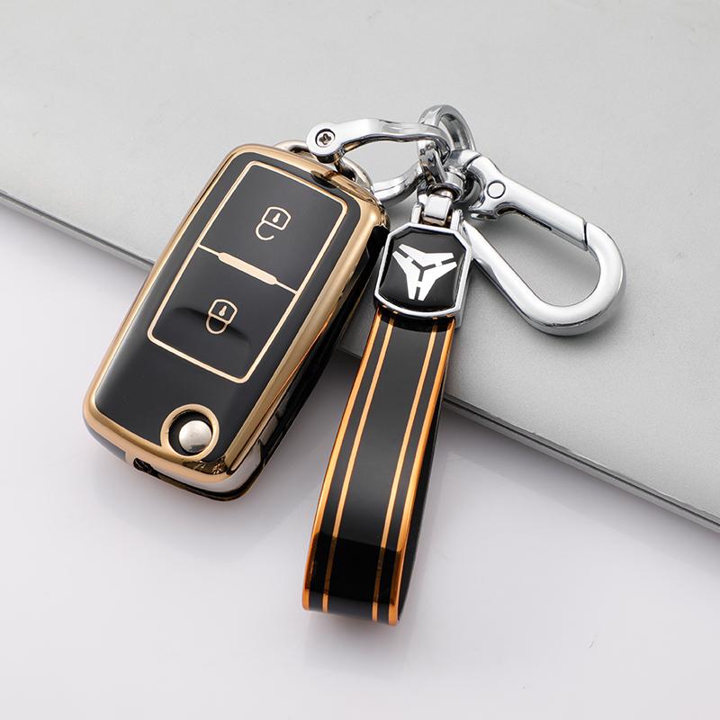 For Vw Volkswagen Amarok Polo Golf 4 5 6 Mk4 Bora Jetta Altea Alhambra Passat B5 B6 B7 2/3 Buttons Tpu Shell Car Key Case Cover