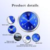 2 PCS Mini Car Clock for Dashboard, 1.5In Durable Metal Vehicle Luminous Clock with Adhesive, Universal Decorative Automotive Watch Accessories for
