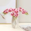 Real Touch Fake Orchids Flowers Faux Silk Artificial Phalaenopsis Flower with 5 Heads Blooms for Home Indoor Decor Office Tabletop