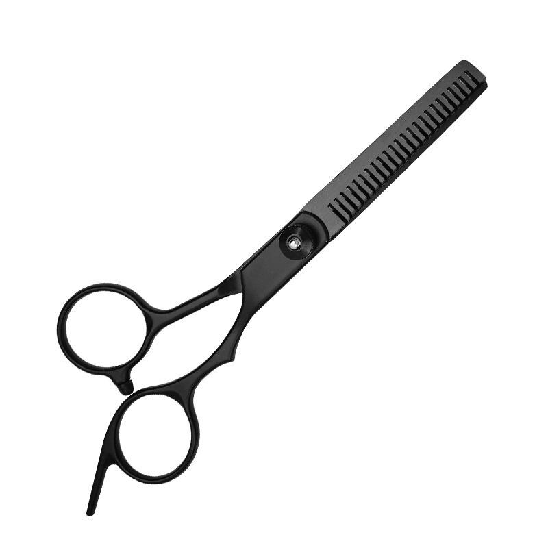 All Black Haircutting & Beauty Scissors Set: Straight Shears, Serrated Shears, Adult Thinning Scissors