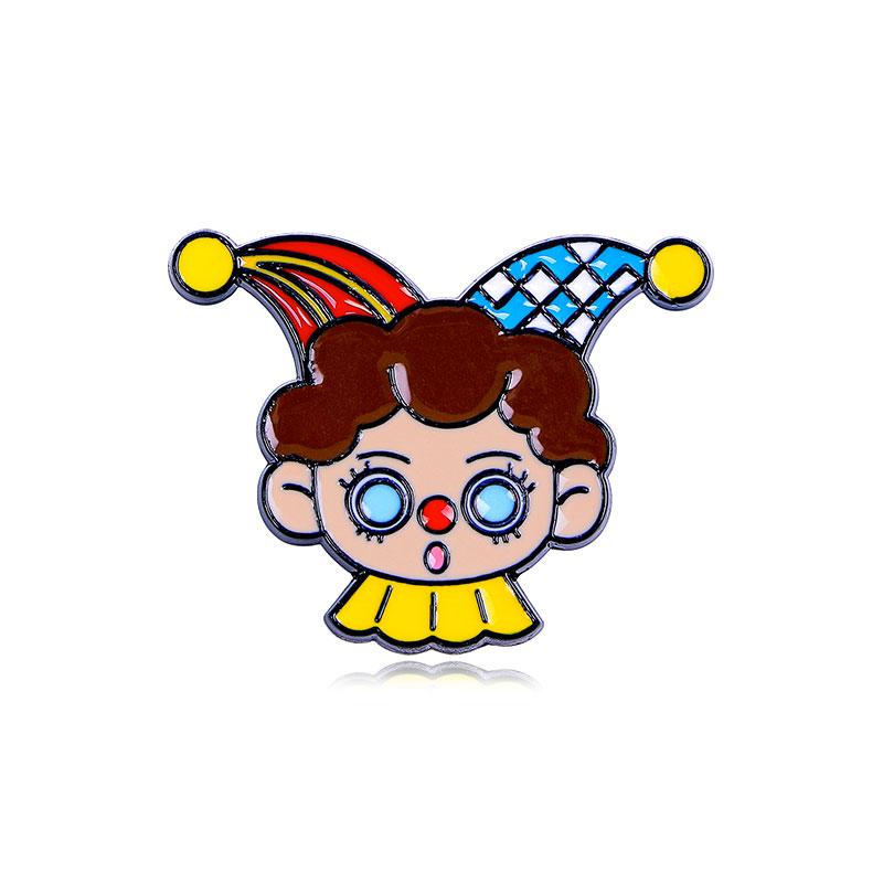 

Funny Cute Clown Shaped Enamel Brooches Colorful Figure Buffoon Pins For Women Girls Bag Hat Clothes Jewelry Decoration