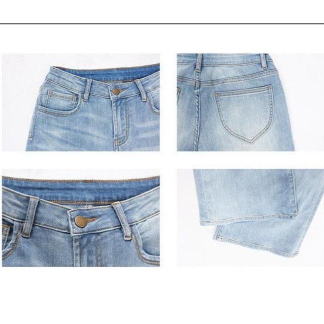 Spring Summer Women Jeans High Waist Slim Fit Vintage Flare Pants Simple Distressed Denim Trousers