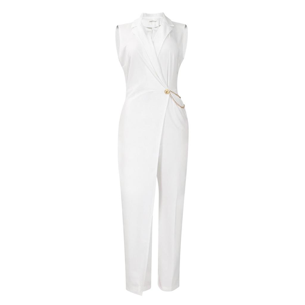 Elegante Mono de Verano 2025 sin Mangas de Color Sólido con Solapa - Estilo Europeo y Americano