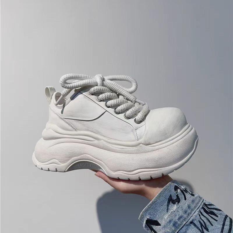 Fashion Autumn New Thick Sole Single Shoes Women Fashion Round Head Front Strap Thick Sole Anti-slip Wear-resistant Low-top Shoes