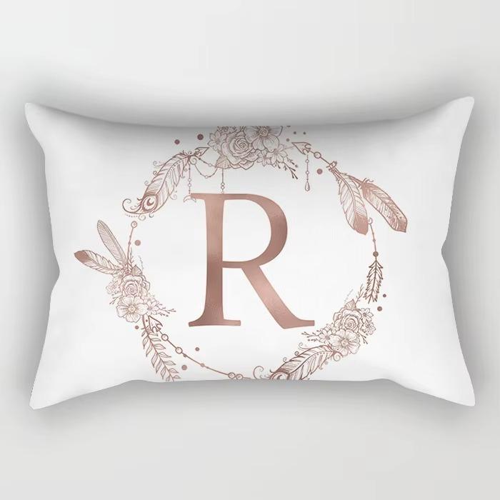 Simple Letter Pattern Printed Decorative Pillowcase Bedroom Living Room Office Cushion Home Decor Rectangular Pillowcase