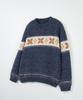 NODU Snow Nordic Snowflake Round Knit [Navy]