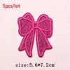 5Pcs/Lot Glitter Butterfly Bow Iron on Patches - Embroidered Patches on Clothes Bags Hats Jackets Decor