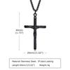 Stainless Steel Cross Necklace Catholicism Jesus Pendant Gold Color Collar Church Prayer Faith Jewelry for Men Women Gift
