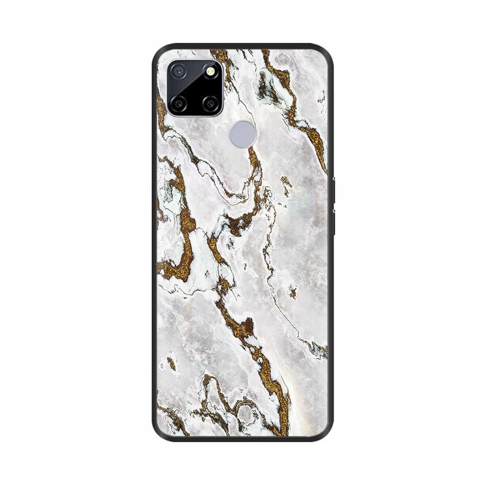 For Realme C25 Case C25s Soft Cute Cover for OPPO Realme C25Y C21Y Silicone Black TPU Phone Case For OPPO Realme C21 Flower Capa