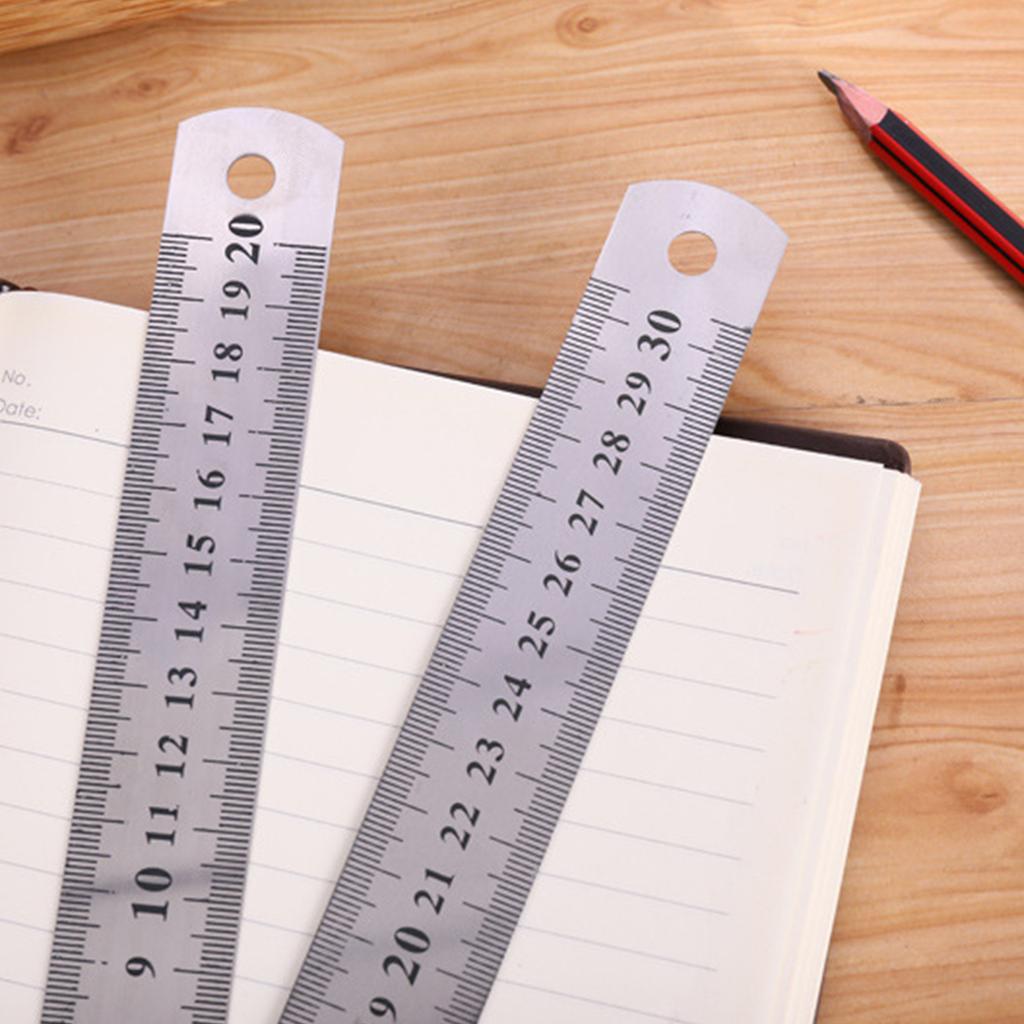 Stainless Steel Measuring Ruler 15/20/30cm Straight Ruler Hand Tool School Office Supplies Portable Measurement Tools