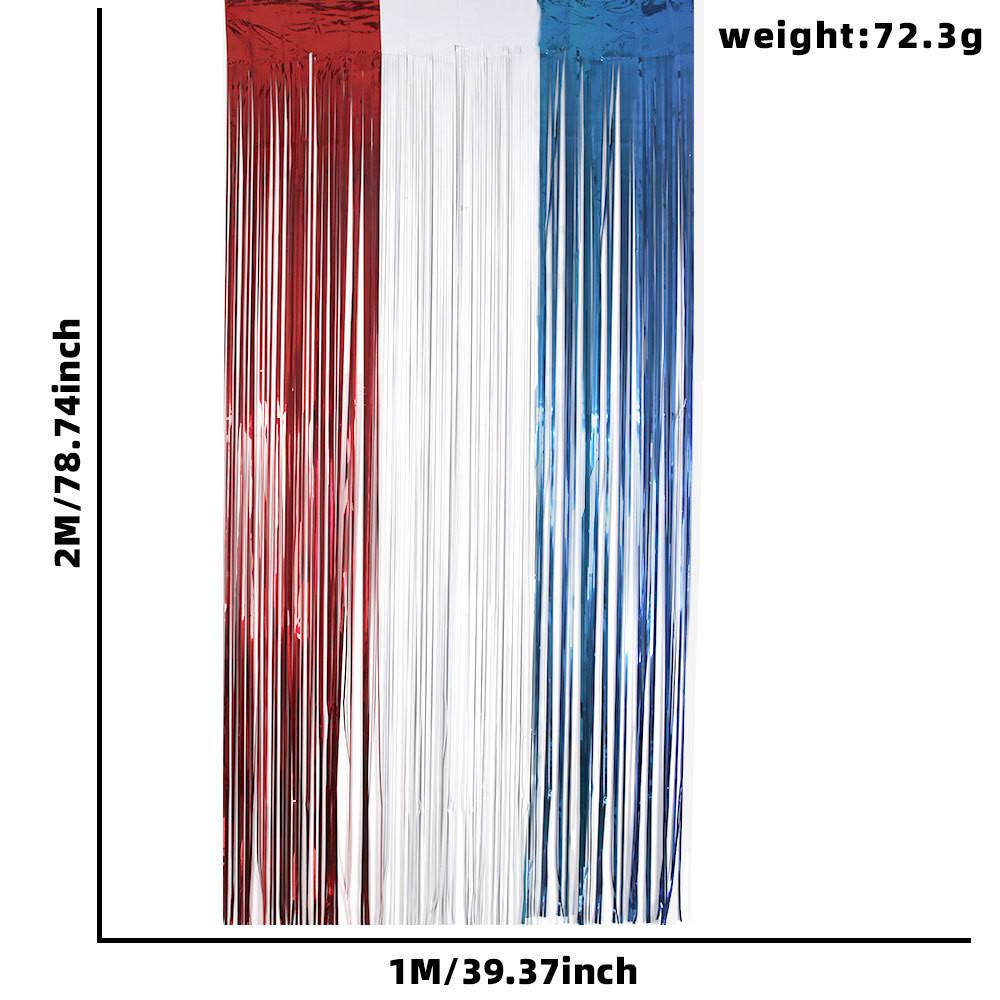 Red White Bright And Blue Independence Day Decorative Streamer Curtains For Atmosphere Party