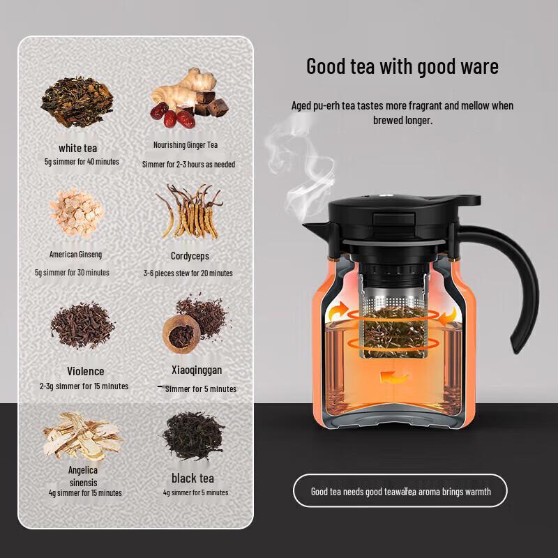 TeMeiKe Smart Temperature Display Insulated Stewing Tea Pot