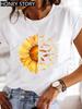 Dragonfly Butterfly Print Base Top Loose Women's Short-sleeved T-shirt Round Neck Oversized T Shirt  Women Clothes