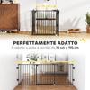 Folding Steel Dog Gate with Automatic Closure, 202.5x2x76cm, Black