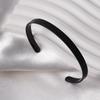 Stainless Steel Rune Bracelet: 6mm Gold-Plated Open Cuff, Unisex & Versatile