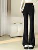 Womens Thickened Flared Pants With High Waist For Casual Office Wear