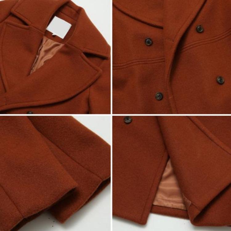 Wolljacke für Damen Übergröße Zweireihiger Mantel Umlegekragen Einfarbig Locker Thermisch Langärmelig Frühling Herbst Winter Pendeln Verabredung