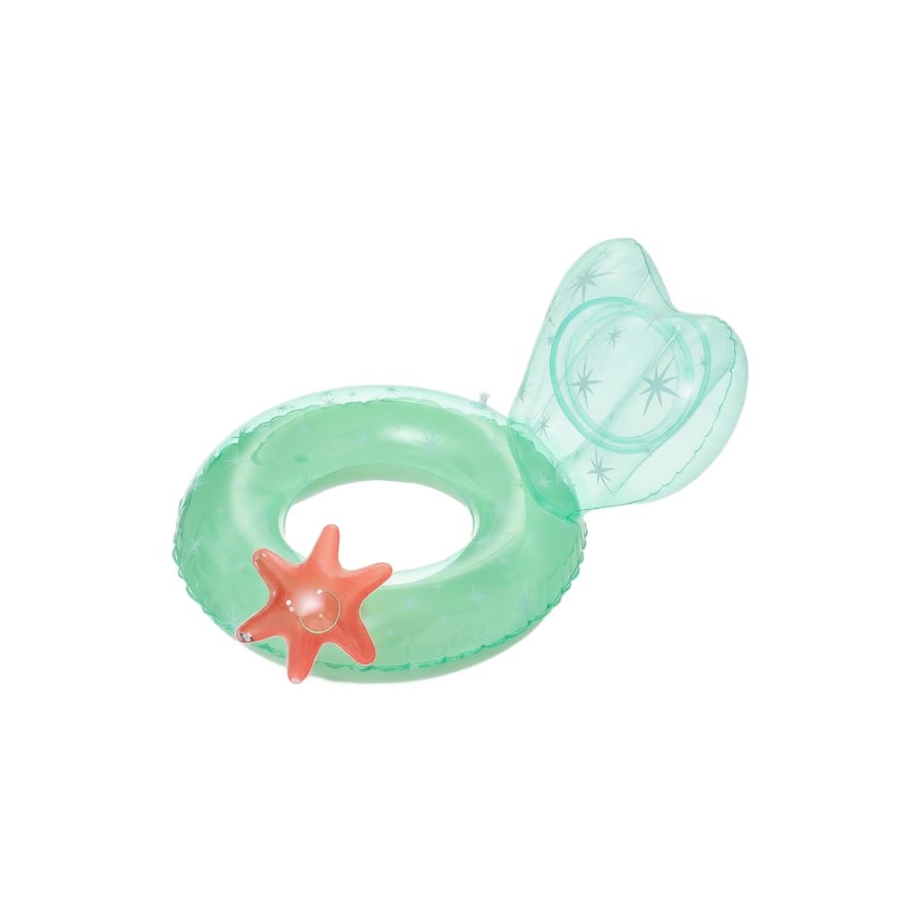 Inflatable Swimming Pool Float Ring with Decorative Starfish and Tail Design Durable Material for Water Recreation and Pool Use