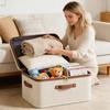 Clothes Storage Bins Foldable Large Capacity Breathable Cloth Box Cloth Storage Cubes for Sweater Towel Dress Home Living Room