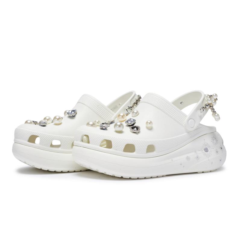 Crocs Classic Clog 811 Manufacture Silver Moon Secret Realm Limited Edition Canvas Bag Clogs Unisex White