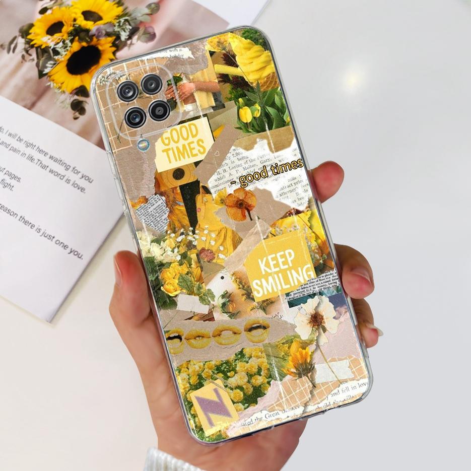For Samsung Galaxy A12 Case F12 M12 Fashion Painted Cover Clear Silicone Phone Cases For Samsung A12 M 12 Galaxy M12 Soft Fundas
