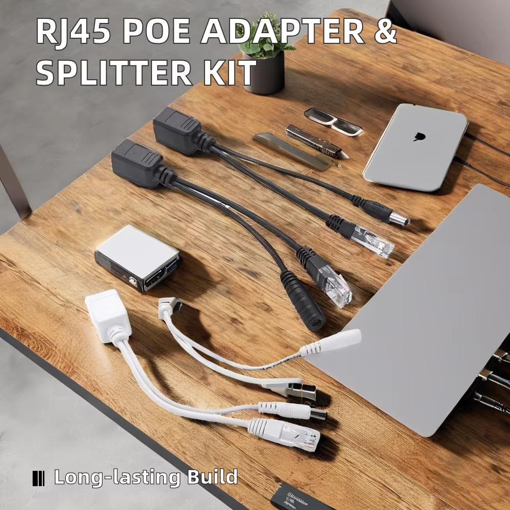 New Passive Power Over Ethernet Adapter Cable POE Cable POE Splitter RJ45 Injector Power Supply Module 12-48v for IP Camea