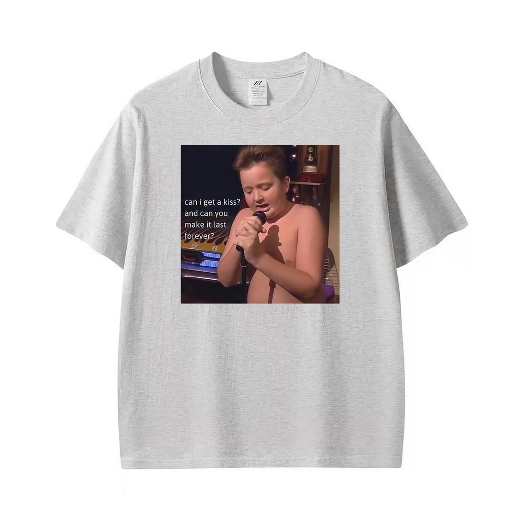 Gibby Singing Funny Can I Get A Kiss T Shirt Unisexs Clothes High Street Vintage Tshirts Summer Short Sleeve Oversized Tshirt
