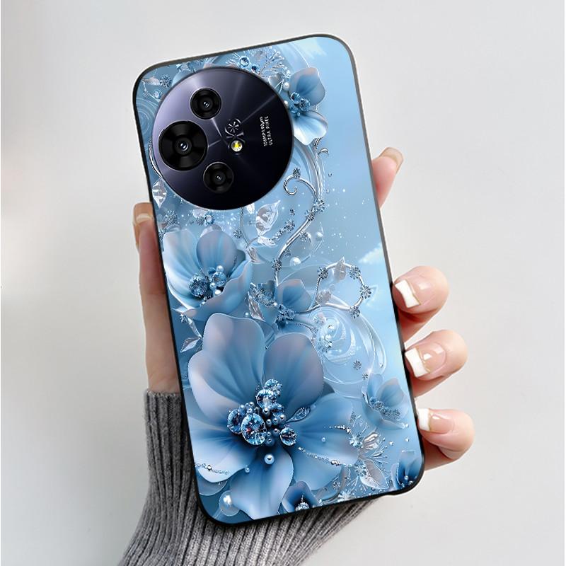 Case For TCL 50 Pro NxtPaper 5G Phone Case Luxury Fashion Butterfly Flower Black Soft TPU Silicone Shockproof Cover Casing Shell